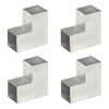 vidaXL Conectores de postes en L 4 uds metal galvanizado 101x101 mm