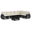 vidaXL Conjunto de sof&aacute;s de jard&iacute;n 8 uds. Negro y Blanco Crema