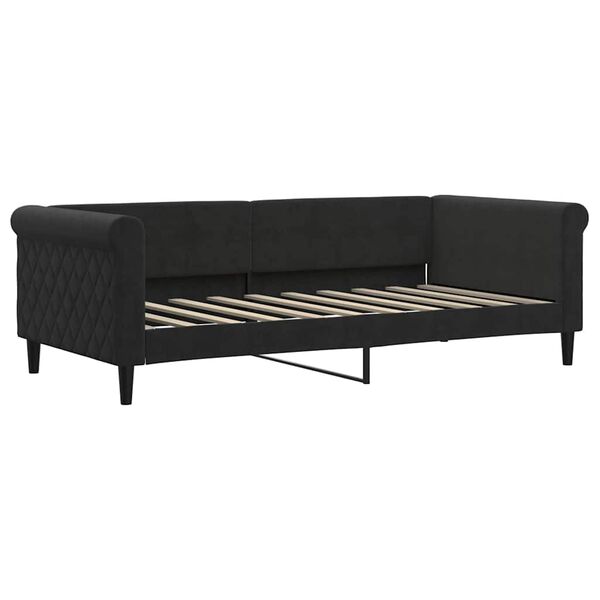 vidaXL Sofá cama sin colchón terciopelo negro 90x190 cm