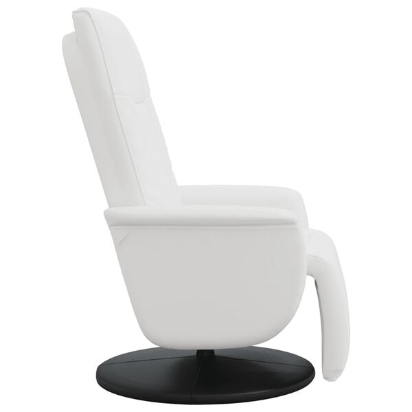 vidaXL Sill&oacute;n reclinable con reposapi&eacute;s cuero sint&eacute;tico blanco