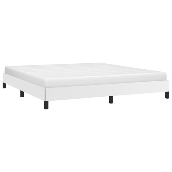 vidaXL Estructura de cama sin colch&oacute;n cuero sint&eacute;tico blanco 180x200cm