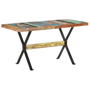 vidaXL Mesa de comedor de madera maciza reciclada 140x70x76 cm