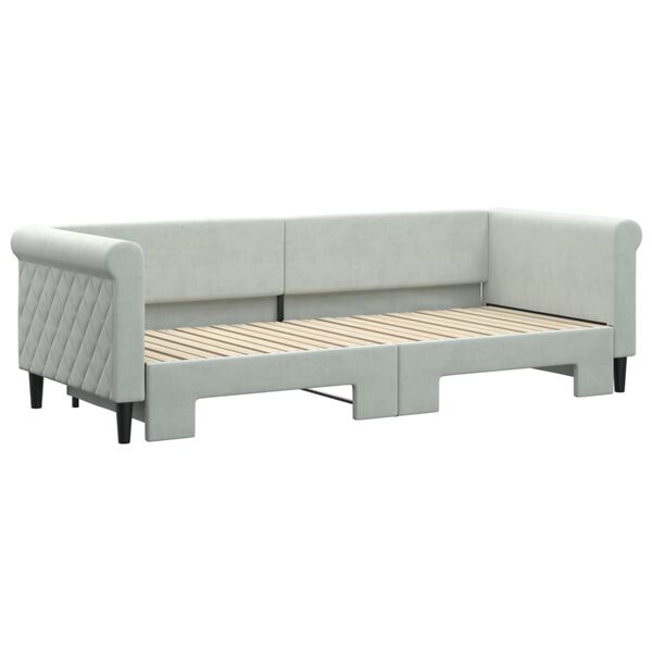 vidaXL Sofá cama nido terciopelo gris claro 80x200 cm