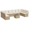 vidaXL Set de sof&aacute;s de jard&iacute;n 11pzas con cojines rat&aacute;n sint&eacute;tico beige