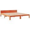vidaXL Cama sin colch&oacute;n madera maciza de pino marr&oacute;n cera 160x200 cm