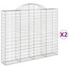 vidaXL Cestas gaviones 2 uds forma de arco hierro 200x30x160/180 cm