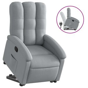 vidaXL Sill&oacute;n reclinable elevable de tela gris claro