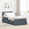 vidaXL Cama con almacenamiento Gris oscuro 90 x 190 cm Terciopelo