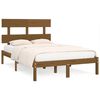 vidaXL Estructura de cama madera maciza marr&oacute;n miel 140x190 cm