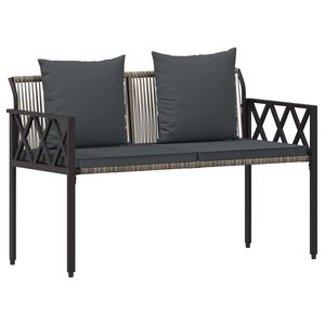 vidaXL Bancos de exterior 2 -Seater 116 x 56 x 75 cm rat&aacute;n sint&eacute;tico
