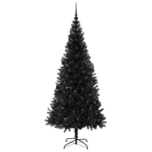 vidaXL &Aacute;rbol de Navidad con 300 LED con soporte Negro 210 cm PVC