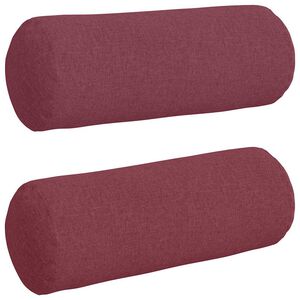 vidaXL Cojines Bolster 2 pcs Rojo vino &Oslash; 25 x 70 cm tela