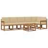 vidaXL Conjunto de sof&aacute;s de exterior con coj&iacute;n 7 pcs Natural y Beige