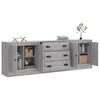 vidaXL Aparadores 3 piezas madera contrachapada gris Sonoma