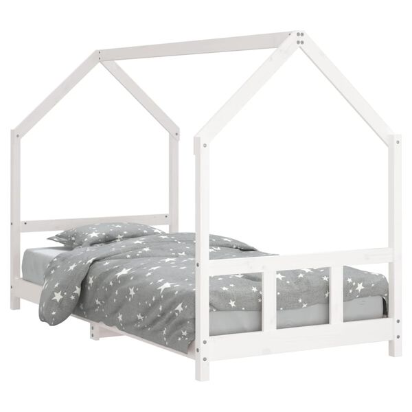vidaXL Estructura de cama para niños madera de pino blanco 90x190 cm