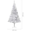 vidaXL Árbol de Navidad preiluminado con luces y bolas plateado 240 cm