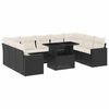 vidaXL Set de sof&aacute;s de jard&iacute;n 10 pzas cojines rat&aacute;n sint&eacute;tico negro