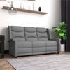 vidaXL Sill&oacute;n de masaje reclinable 3 plazas tela microfibra gris claro