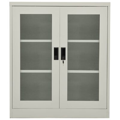 vidaXL Armario de oficina de acero gris claro 90x40x105 cm