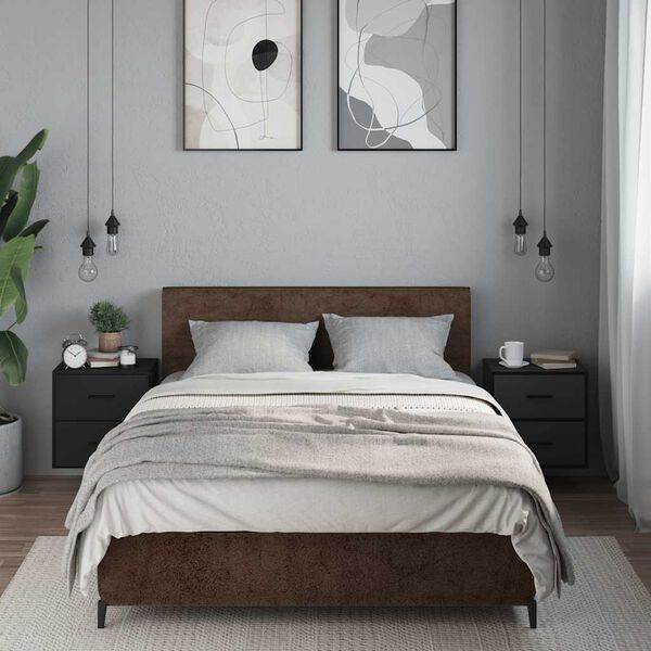 vidaXL Mesitas de noche de pared 2 unidades negra 40x31x39,5 cm