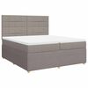 vidaXL Cama box spring con colch&oacute;n tela gris taupe 200x200 cm