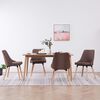 vidaXL Sillas de comedor 4 unidades tela marr&oacute;n