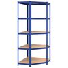 vidaXL Estanter&iacute;a esquina 5 niveles madera contrachapada y acero azul