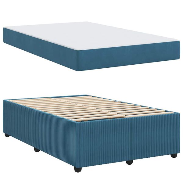 vidaXL Estructura de cama con colch&oacute;n Azul 120 x 200 cm tela