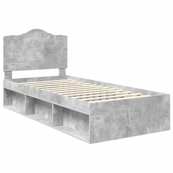 vidaXL Estructura de cama Concreto 90 x 200 cm Madera de pino macizo