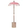 vidaXL Paraguas balin&eacute;s con base Rosa 95 x 95 x 260 cm Algod&oacute;n