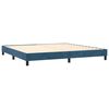 vidaXL Cama box spring colch&oacute;n y LED terciopelo azul oscuro 200x200 cm