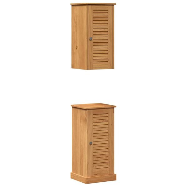 vidaXL Juego de muebles de ba&ntilde;o VIGO 2 pcs Marr&oacute;n y Marr&oacute;n Miel