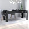 vidaXL Mesa de comedor madera de ingenier&iacute;a negro brillo 180x90x76 cm