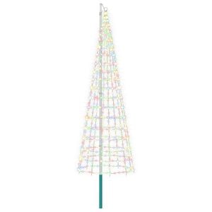 vidaXL &Aacute;rbol de Navidad con luces, estacas y m&aacute;stil 300 cm 550 LED