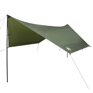 vidaXL Lona de camping impermeable verde oliva 438x376x212 cm