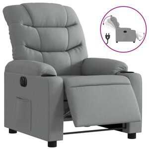 vidaXL Sill&oacute;n reclinable el&eacute;ctrico tela gris claro