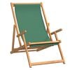 vidaXL Silla de playa plegable de madera maciza de teca verde