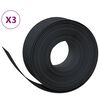 vidaXL Borduras de jardín 3 uds polietileno negro 10 m 20 cm
