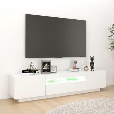 vidaXL Mueble para TV con luces LED blanco 180x35x40 cm