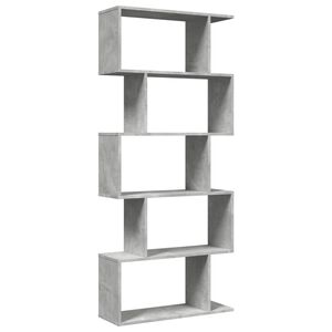 vidaXL Librer&iacute;a divisora 5 niveles madera gris hormig&oacute;n 70x24x161 cm