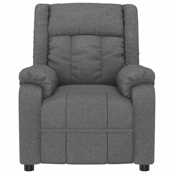 vidaXL Sill&oacute;n de masaje el&eacute;ctrico tela gris oscuro