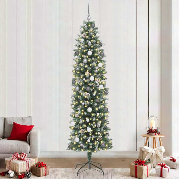 vidaXL &Aacute;rbol Navide&ntilde;o Artificial Delgado con 300 LED Verde y 240 cm