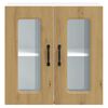 vidaXL Armario de cocina de pared con puerta de cristal "Kalmar" de, roble artesanal, madera de ingenier&iacute;a