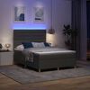 vidaXL Cama Box Spring LED con colch&oacute;n Gris oscuro 140 x 190 cm tela