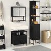 vidaXL Juego de muebles de ba&ntilde;o 3 pcs Roble Negro Madera contrachapada