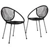 vidaXL Sillas de jard&iacute;n 2 unidades rat&aacute;n de PVC negro