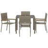 vidaXL Conjunto de Comedor de Jardín 5 pcs Gris ratán sintético