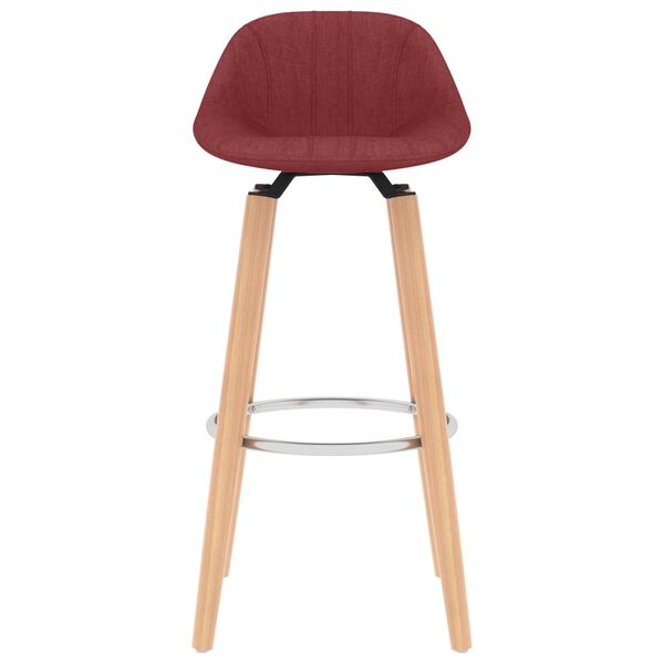 vidaXL Taburetes de cocina 2 unidades tela rojo vino tinto