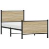 vidaXL Estructura de cama sin colch&oacute;n metal roble Sonoma 90x190 cm