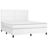 vidaXL Cama box spring con colch&oacute;n cuero sint&eacute;tico blanco 180x200 cm